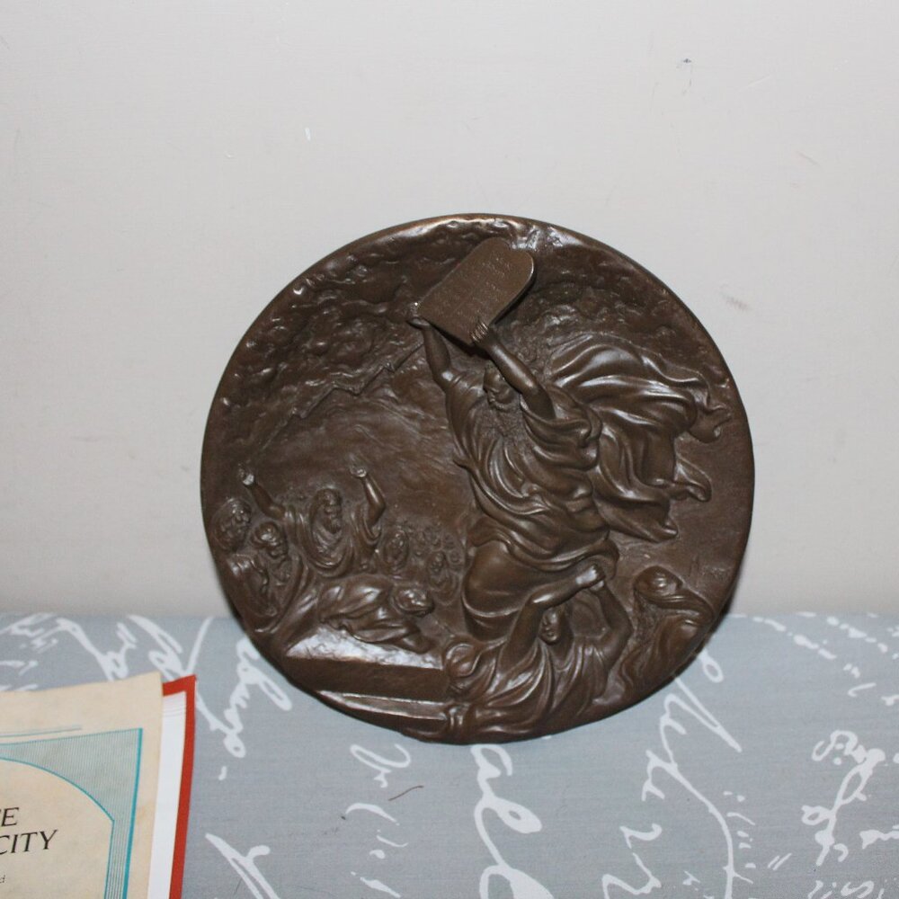BEAUTIFUL HAND-CAST "MOSES AND THE TEN COMMANDMENTS"
